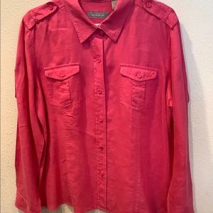Liz Claiborne Women's Linen Button Down Top
